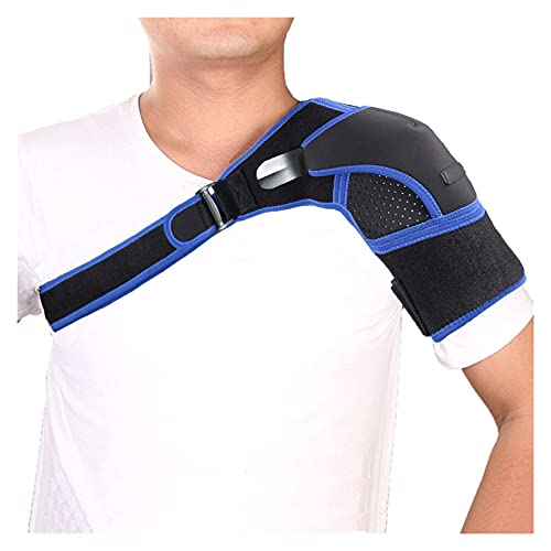 Gimnasio Deportes Soporte de hombro Soporte para espalda Protector de correa Envoltura de cinturón Almohadillas de banda Vendaje negro Hombres y mujeres Ajustable Transpirable (Color: Azul) Nice gift