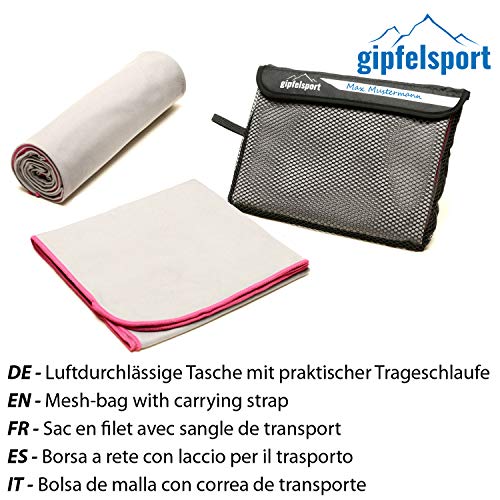 gipfelsport Toalla de Microfibra Rosa 1x S(80x40cm)