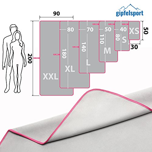 gipfelsport Toalla de Microfibra Rosa 1x S(80x40cm)