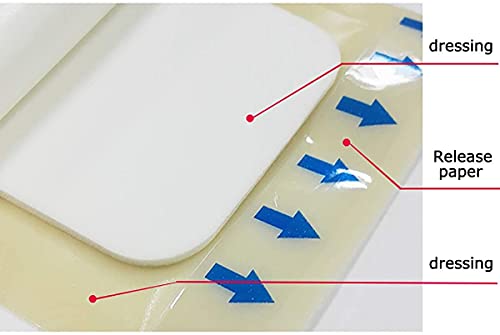 GKPLY Apósito de Espuma de Silicona, Apósito de Espuma médica para el Sacro, Apósito de Espuma Adhesiva de Silicona con Borde de 10 Piezas, Parche para escaras, Apósito para úlceras, Tamaño 4"x4.