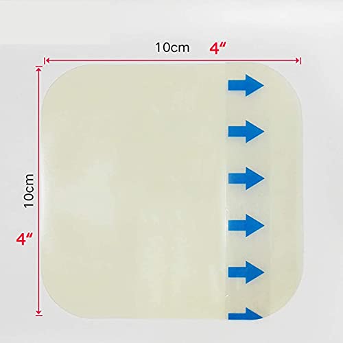 GKPLY Apósito de Espuma de Silicona, Apósito de Espuma médica para el Sacro, Apósito de Espuma Adhesiva de Silicona con Borde de 10 Piezas, Parche para escaras, Apósito para úlceras, Tamaño 4"x4.