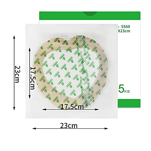 GKPLY Sacro de Espuma Adhesiva de Silicona con Borde, 5 Piezas de Parche de Silicona para úlceras de decúbito, Que se Puede Doblar para una curación rápida, tamaño 9"x 9".