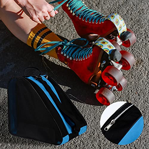 GLAITC Bolsa de Patinaje sobre Ruedas,Bolsa de Patinaje sobre Hielo Unisex con Correa de Hombro Ajustable Bolsa de Almacenamiento de Tela Oxford para Patines para Mujeres, Hombres, niños Blue