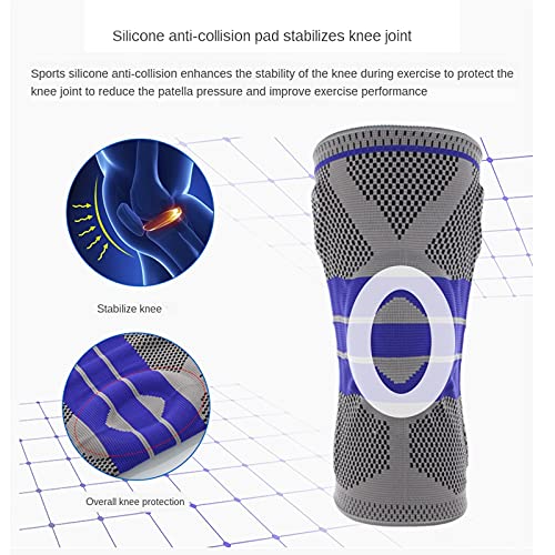 GLAITC Rodilleras Deportivas, Rodillera Ligamentos Manga de Soporte de compresión para Rodilla Rodillera Deportiva con Almohadilla de Gel para Lesiones de ligamentos, Alivio del Dolor en Las M