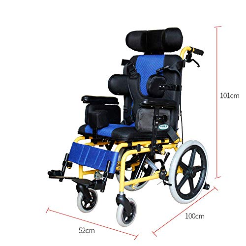 GLXLSBZ Ligero Plegable Silla de Ruedas para niños Conducir Parálisis Cerebral Silla de Ruedas para niños Coche Multifuncional Discapacitado Ch (Regalos Ancianos)