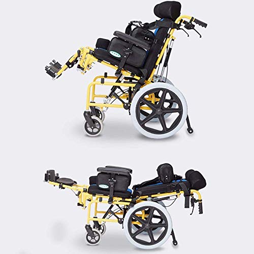 GLXLSBZ Ligero Plegable Silla de Ruedas para niños Conducir Parálisis Cerebral Silla de Ruedas para niños Coche Multifuncional Discapacitado Ch (Regalos Ancianos)