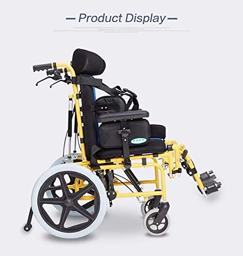 GLXLSBZ Ligero Plegable Silla de Ruedas para niños Conducir Parálisis Cerebral Silla de Ruedas para niños Coche Multifuncional Discapacitado Ch (Regalos Ancianos)