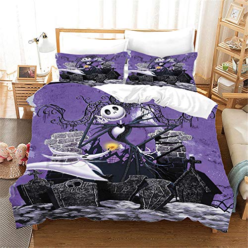 GmanXier Ropa de Cama 3D Serie Wizard Funda de Almohada de Tres Piezas Funda de edredón Textiles para el hogar Cama Individual Doble King Mejor regalo-J260x220cm (3 Piezas)