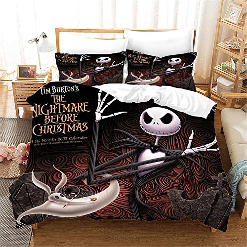 GmanXier Ropa de Cama 3D Serie Wizard Funda de Almohada de Tres Piezas Funda de edredón Textiles para el hogar Cama Individual Doble King Mejor regalo-J260x220cm (3 Piezas)