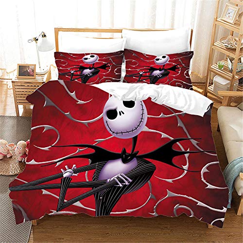 GmanXier Ropa de Cama 3D Serie Wizard Funda de Almohada de Tres Piezas Funda de edredón Textiles para el hogar Cama Individual Doble King Mejor regalo-J260x220cm (3 Piezas)