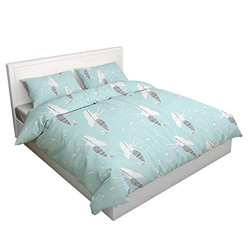 GmanXier Ropa de Cama 3D Serie Wizard Funda de Almohada de Tres Piezas Funda de edredón Textiles para el hogar Cama Individual Doble King Mejor regalo-J260x220cm (3 Piezas)