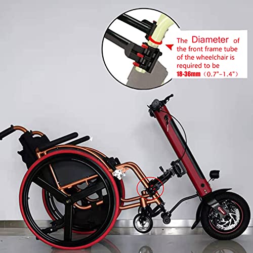 GMtes 2021 350W Handbike Eléctrico para Silla de Ruedas, Acople motorizadas para Silla de Ruedas, Convertir Silla de Ruedas Manual en eléctrica con la luz Delantera,Batería de 36V/11.6AH