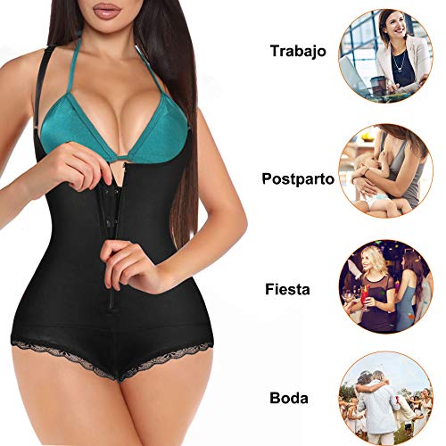 Gotoly Bodies Moldeadores para Mujer Corsé Underbust Lencería Moldeadora Shapewear de Control de Abdomen Bodysuit Posparto (Negro, M)