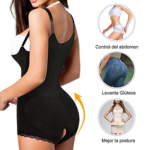 Gotoly Bodies Moldeadores para Mujer Corsé Underbust Lencería Moldeadora Shapewear de Control de Abdomen Bodysuit Posparto (Negro, M)