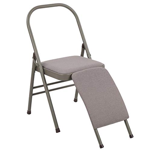 GOTOTOP Yoga - Silla auxiliar con soporte, silla de yoga inversión, plegable y desmontable, lumbar, respaldo para entrenamiento del equilibrio, 80 x 47 x 83 cm