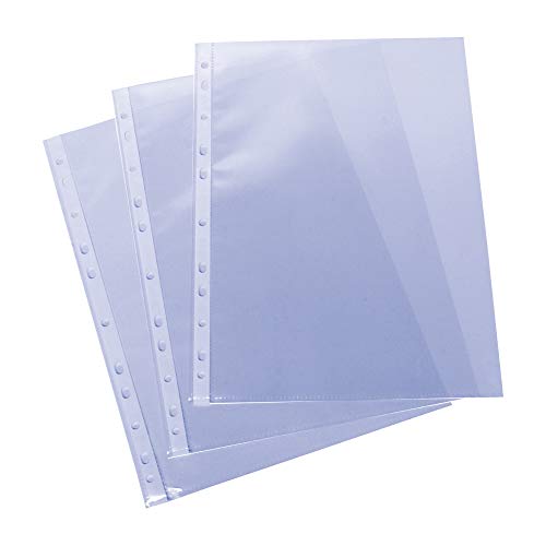 Grafoplas 5576700. Pack de 100 Fundas Multitaladro A4, Polipropileno Estándar, Color Transparente, Piel Naranja