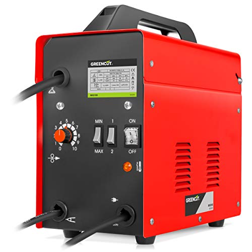 GREENCUT MIG100 - Soldador inverter electrico MIG hilo continuo con gas turbo ventilado, 120A Potencia Regulable, con Tecnología iGBT Máquina de Soldadora Portátil