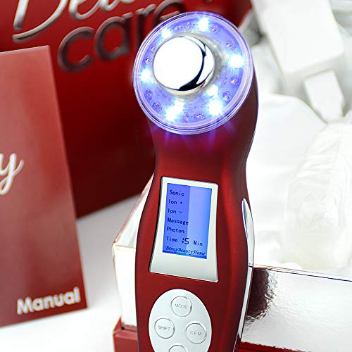 GRIDINLUX. Cavitación Facial y Corporal Portátil. 5 en 1, Masajes por Ultrasonido Iones y Fotones, LED + Vibración, Belleza profesional en casa, Piel Limpia y Tersa, Manchas y Ojeras