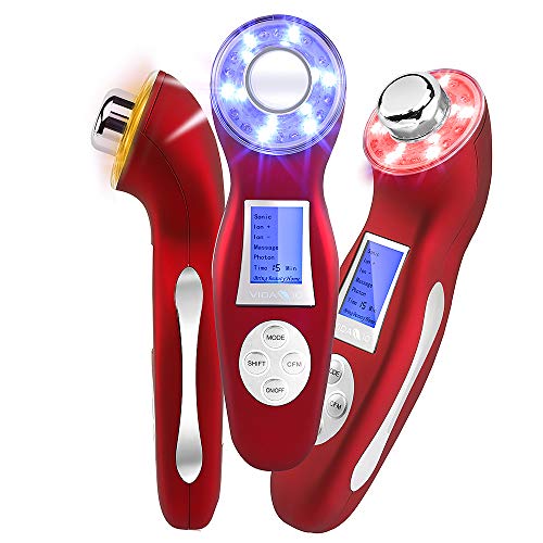 GRIDINLUX. Cavitación Facial y Corporal Portátil. 5 en 1, Masajes por Ultrasonido Iones y Fotones, LED + Vibración, Belleza profesional en casa, Piel Limpia y Tersa, Manchas y Ojeras