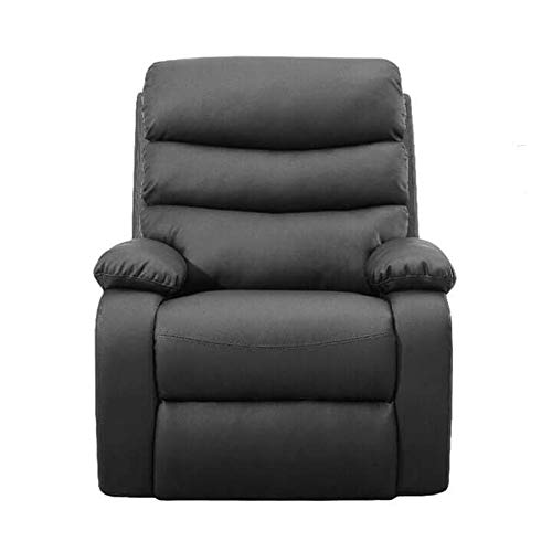 Gridinlux | Sillón Relax Masaje Extra acolchado Negro| Reclinable | 5 Modos | Función Calor Lumbar | 8 Motores | Mando de Control | 4 zonas de masaje | Polipiel