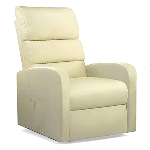 gridinlux | Sillón Relax Masaje Levanta Personas Beige | Reclinable | Elevación Automática con Mando de Control | 5 Modos | Función Calor Lumbar | 8 Motores | 4 Zonas de Masaje | Polipiel