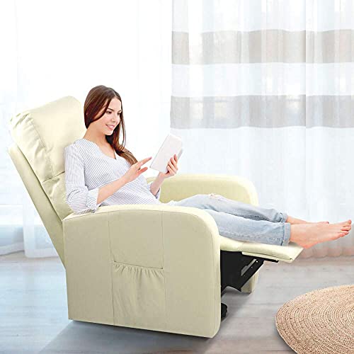 gridinlux | Sillón Relax Masaje Levanta Personas Beige | Reclinable | Elevación Automática con Mando de Control | 5 Modos | Función Calor Lumbar | 8 Motores | 4 Zonas de Masaje | Polipiel