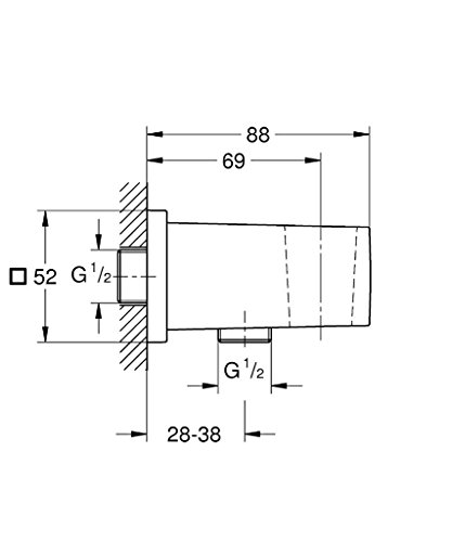 Grohe Euphoria Cube - Codo de salida y soporte de teleduchas 1/2" (Ref. 26370000)