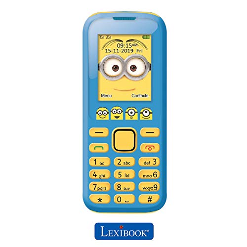 Gru: Mi Villano Favorito GSM20DES Despicable Me GRU, Minions-Teléfono Móvil con Bluetooth, cámara, Doble SIM, Radio, Auriculares (Lexibook, Color Azul/Amarillo