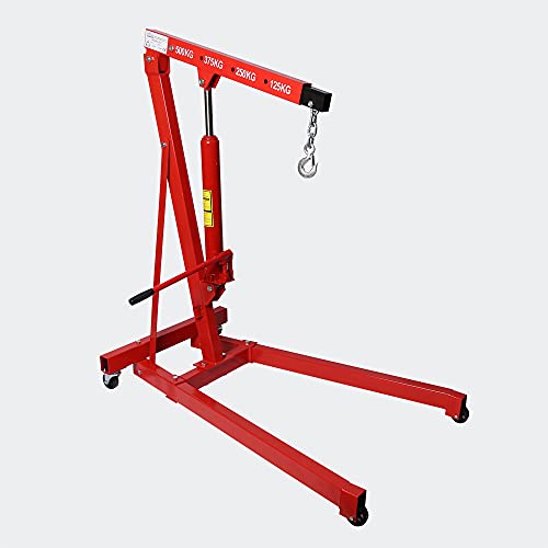 Grúa de taller hasta 500kg con brazo elevador 750-1290 mm para taller, garaje, motor, etc.