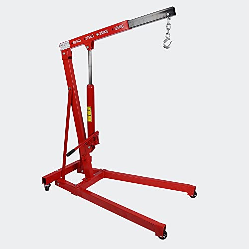 Grúa de taller hasta 500kg con brazo elevador 750-1290 mm para taller, garaje, motor, etc.