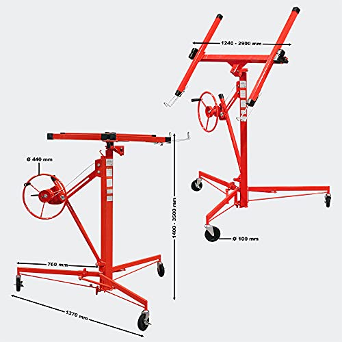 Grúa Elevador Placa Paneles Yeso Ayuda Montaje Montacargas portátil rojo
