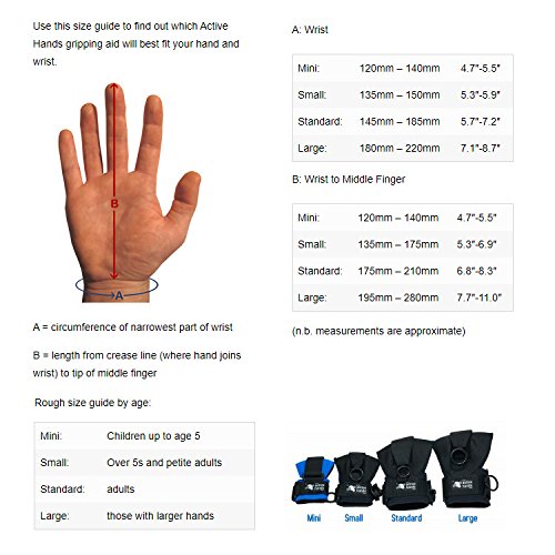 Guantes de agarre de  Active Hands para uso general - AH1, S, Negro