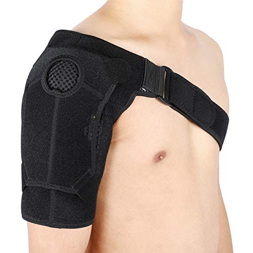 GXMZL Envoltura de Hombro: hombrera Deportiva presurizada for Manguito rotador, articulación de CA dislocada, Rotura de Labrum, Dolor de Hombro, Manga de compresión de Hombro, Negro, tamaño Grande