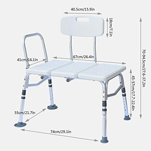 Gxnimer Banco de Transferencia de bañera para Silla de Ducha con Patas Ajustables en Altura, protección antimicrobiana para Ancianos y Mujeres Embarazadas