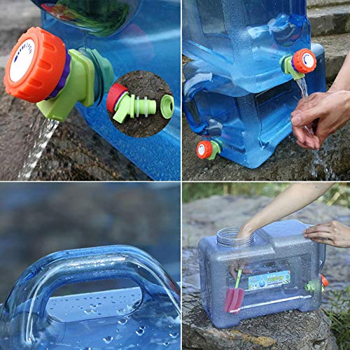 Ha-hn - Bidón de agua portátil con asa para camping de 5 L y 8 L con depósito de agua portátil para el coche, depósito de agua para viajes al aire libre y viajes