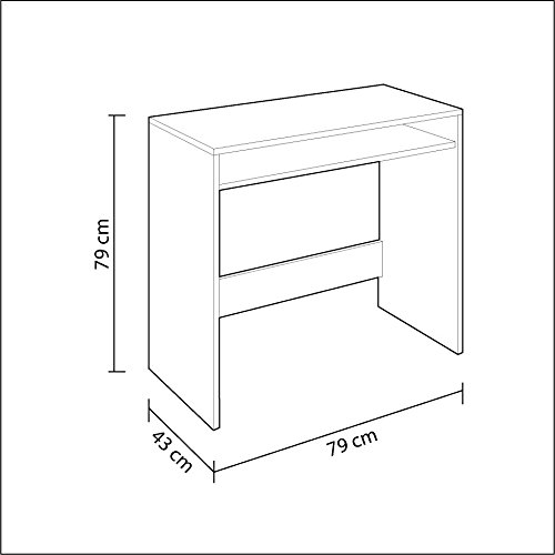 Habitdesign Escritorio, Mesa de Ordenador, Mesa Juvenil, Acabado en Color Blanco Alpes, Medidas: 79 cm (Ancho) x 43 cm (Fondo) x 79 cm (Alto)