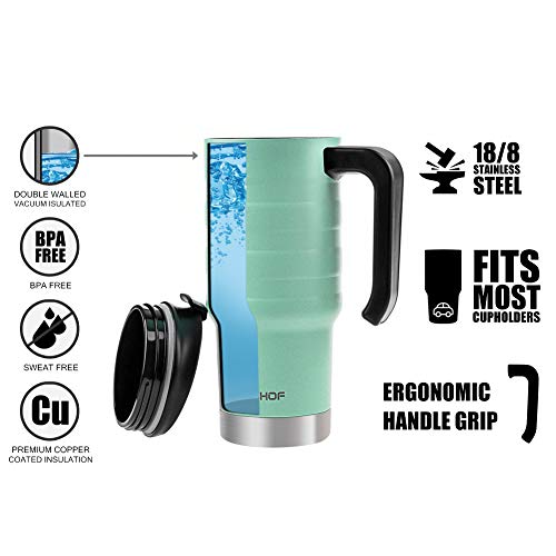 HAUSHOF Botella de Agua 700 ml / 24 oz, Vaso Termico Café, Termo Taza Termica de doble pared, Vaso de Viaje de Acero Inoxidable, Mantiene 24 horas frías y 6 horas calientes, sin BPA