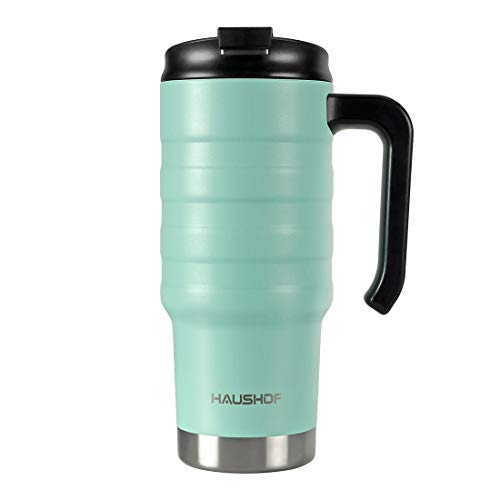 HAUSHOF Botella de Agua 700 ml / 24 oz, Vaso Termico Café, Termo Taza Termica de doble pared, Vaso de Viaje de Acero Inoxidable, Mantiene 24 horas frías y 6 horas calientes, sin BPA