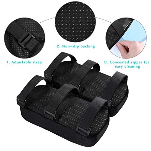 Healifty Almohadillas para Apoyabrazos - Memory Foam Silla de Oficina Fundas para Brazos para Juegos ErGonómicos para Codos Y Antebrazo Antideslizante