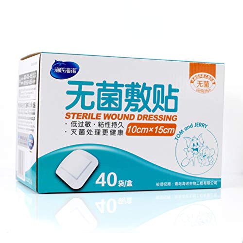 Healifty Venda de Gasa con Borde de 40 Piezas Vendaje para Heridas con Bordes Adhesivos Transpirables Soporte de Curación de Emergencia