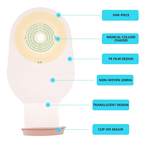 HEALLILY 10 Unidades de Bolsas de Colostomia de Una Pieza con Cierre Bolsas Escurribles para Colonoscopia CUIDADO DE Estoma de Ileostoma