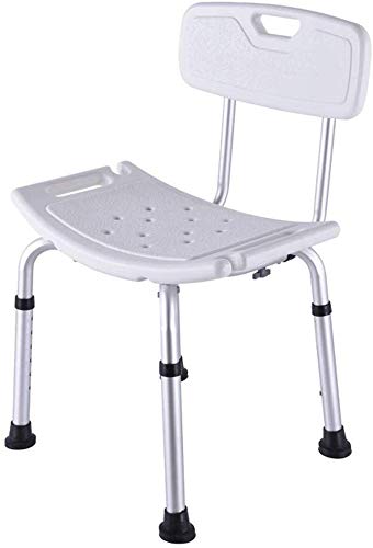 Heavy Duty Ducha y silla de baño con Volver, Capacidad de peso, de peso ligero y Altura del asiento ajustable, ideal para personas mayores, personas discapacitadas y personas de movilidad reducida