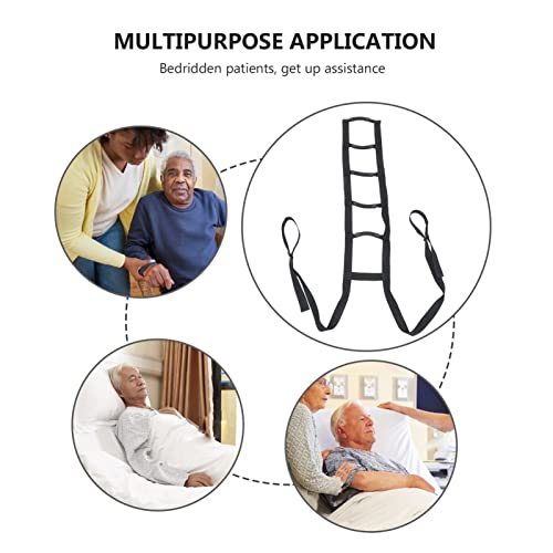HEMOTON Ayuda de La Correa de La Escalera de La Cama: Dispositivo de Ayuda para Tirar hacia Arriba con 5 Empuñaduras de Mano