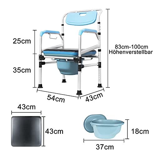 HENGMEI Silla de ducha y de WC inodoro placa de asiento Respaldo ergonómico