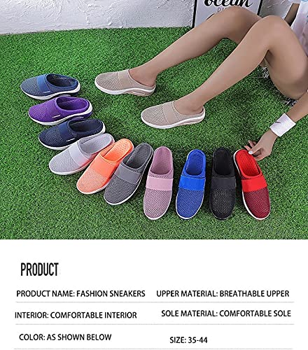 HengYuan Zapatos para Caminar con amortiguación de Aire para Mujeres, Sandalias ortopédicas de Malla Antideslizante para Caminar, Zapatillas de Deporte Casual Transpirables al Aire Libre (Pink,EU 38)