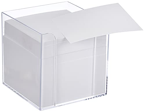 Herlitz 10410801 - Cubo transparente con bloc de notas (9 x 9 x 9 cm), 700 hojas blancas