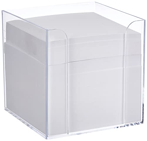 Herlitz 10410801 - Cubo transparente con bloc de notas (9 x 9 x 9 cm), 700 hojas blancas