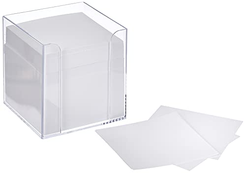 Herlitz 10410801 - Cubo transparente con bloc de notas (9 x 9 x 9 cm), 700 hojas blancas