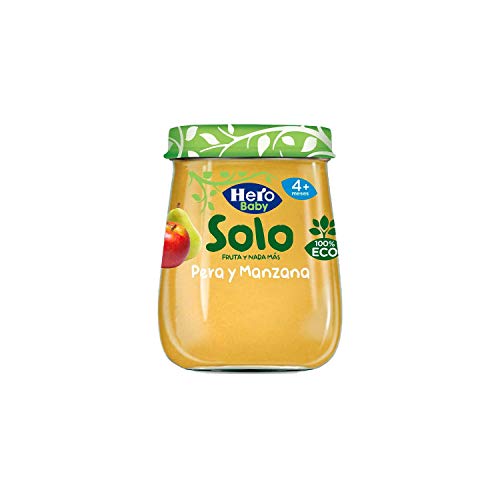 Hero Solo Tarritos Ecológicos de Pera y Manzana - Para Bebés a Partir de los 4 Meses - Pack de 12 x 120 g