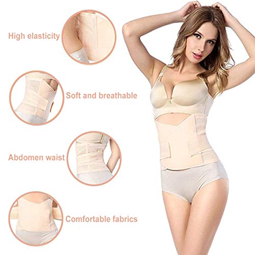 HIDARLING Posparto Recuperación Cinturón Mujer Adelgazantes Faja Soporte Espalda Cinturón Lumbar Abdomen Ajustable y Transpirable (Negro, XL)